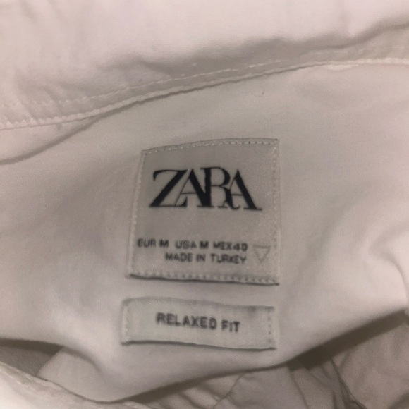 Zara Men's Textured With Patch White Rear Moove Groove & Jive Relax Shirt Size M - Picture 4 of 4